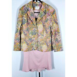 Clara Clara by Vinette Plus Size Vintage Formal Suit-Pink Multi Floral-SZ 20